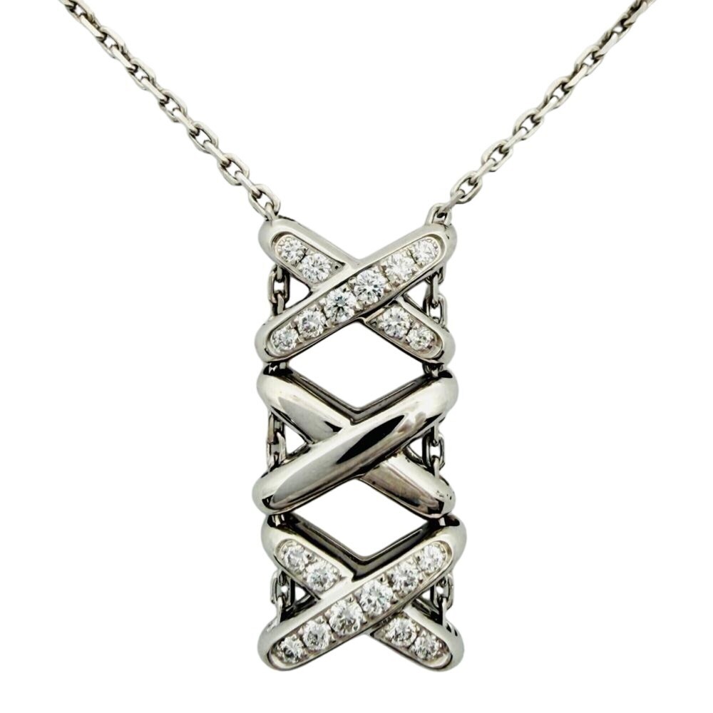 CHAUMET 18k Silver Diamond Necklace